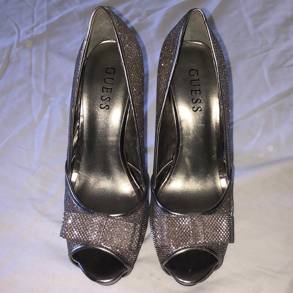 GUESS 4” glitter heels
